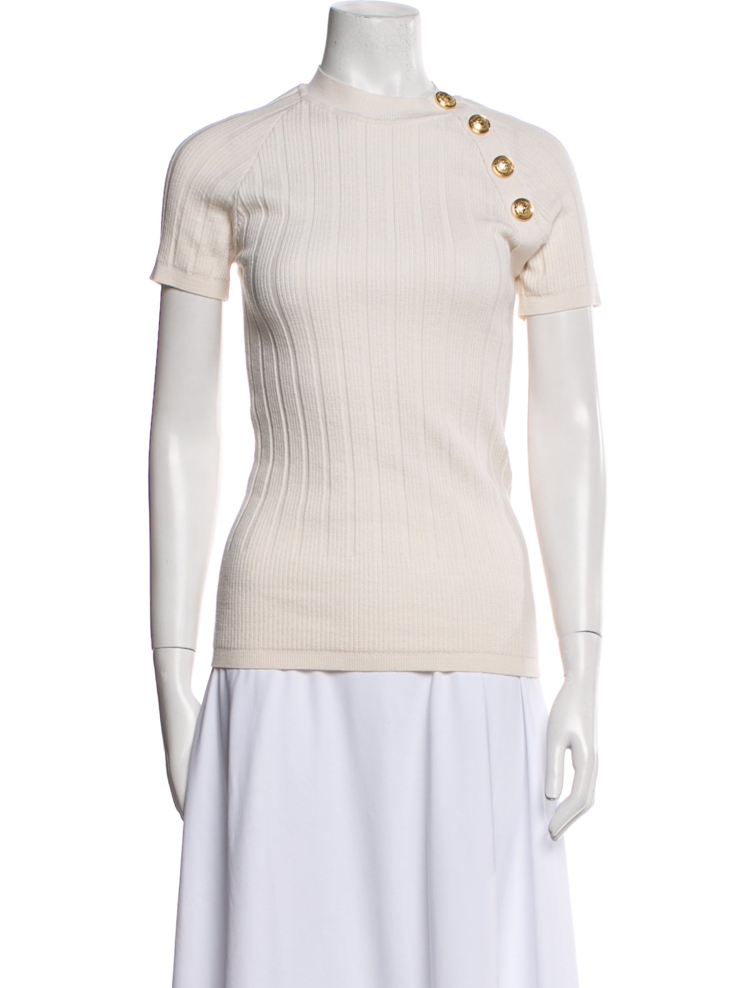 Balmain Wool Mock Neck Sweater