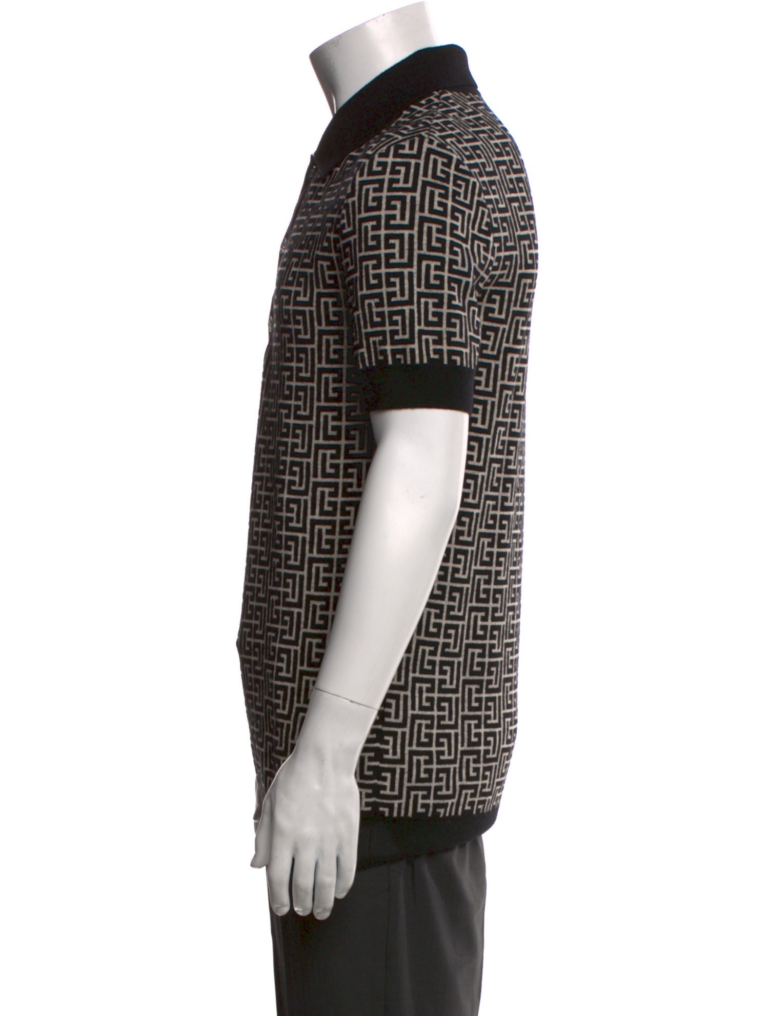 Balmain Printed Collar Polo Shirt