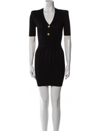 Balmain V-Neck Mini Dress