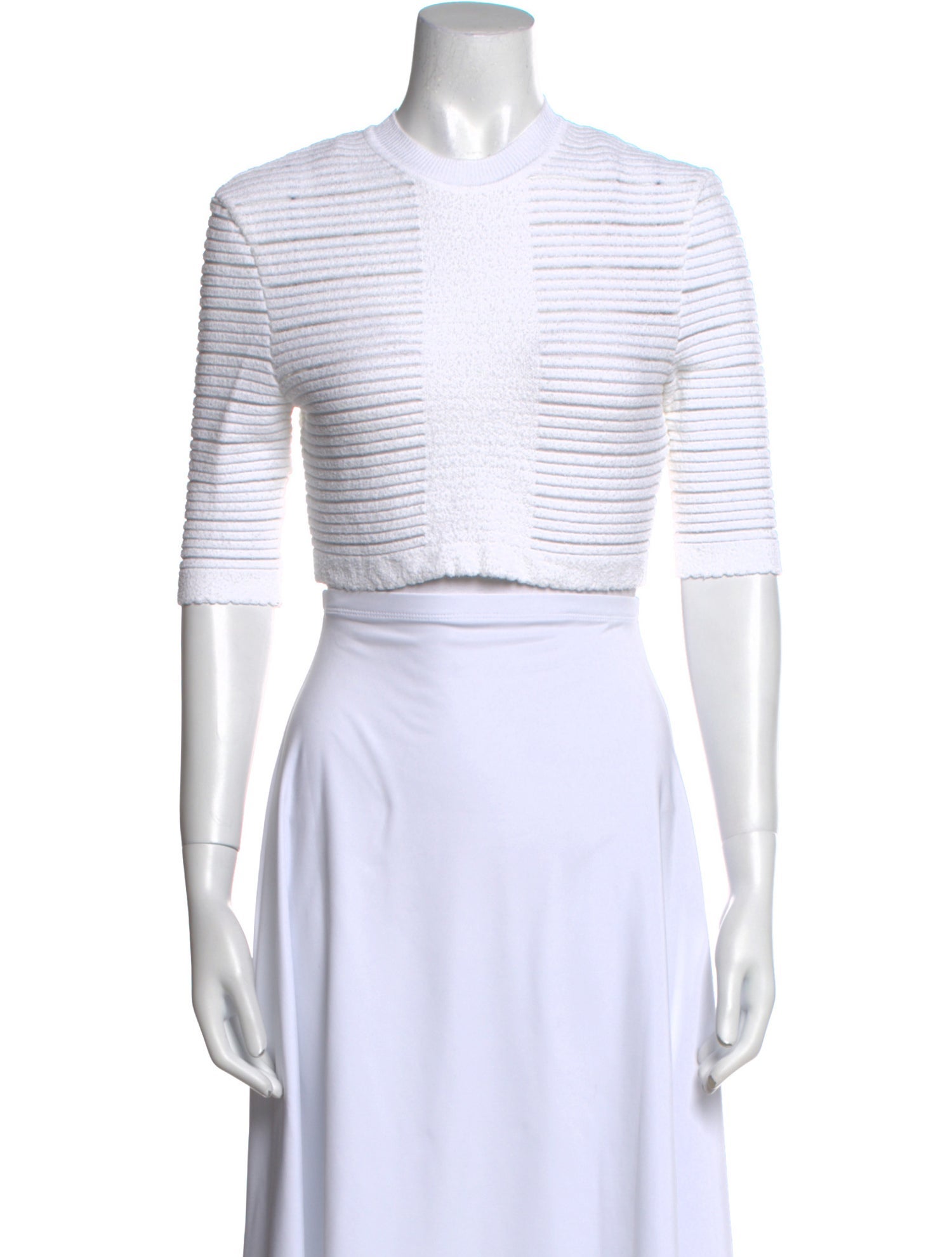 Balmain Striped Mock Neck Crop Top