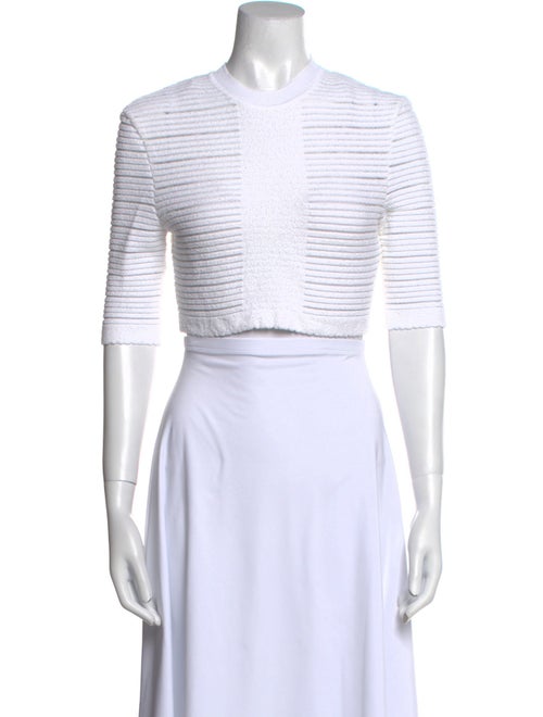 Balmain Striped Mock Neck Crop Top