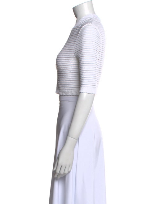 Balmain Striped Mock Neck Crop Top