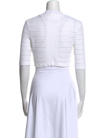 Balmain Striped Mock Neck Crop Top