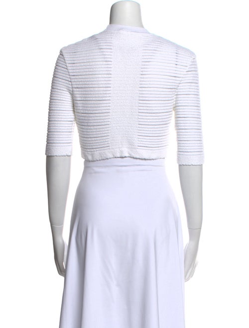 Balmain Striped Mock Neck Crop Top