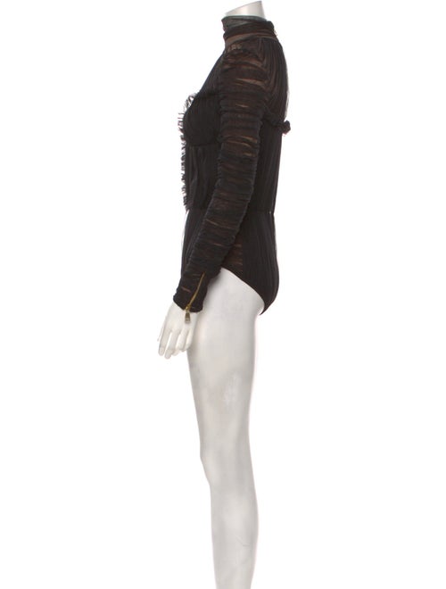 Balmain Mock Neck Long Sleeve Bodysuit