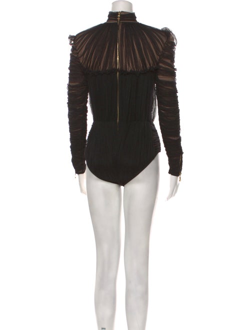 Balmain Mock Neck Long Sleeve Bodysuit