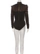 Balmain Mock Neck Long Sleeve Bodysuit