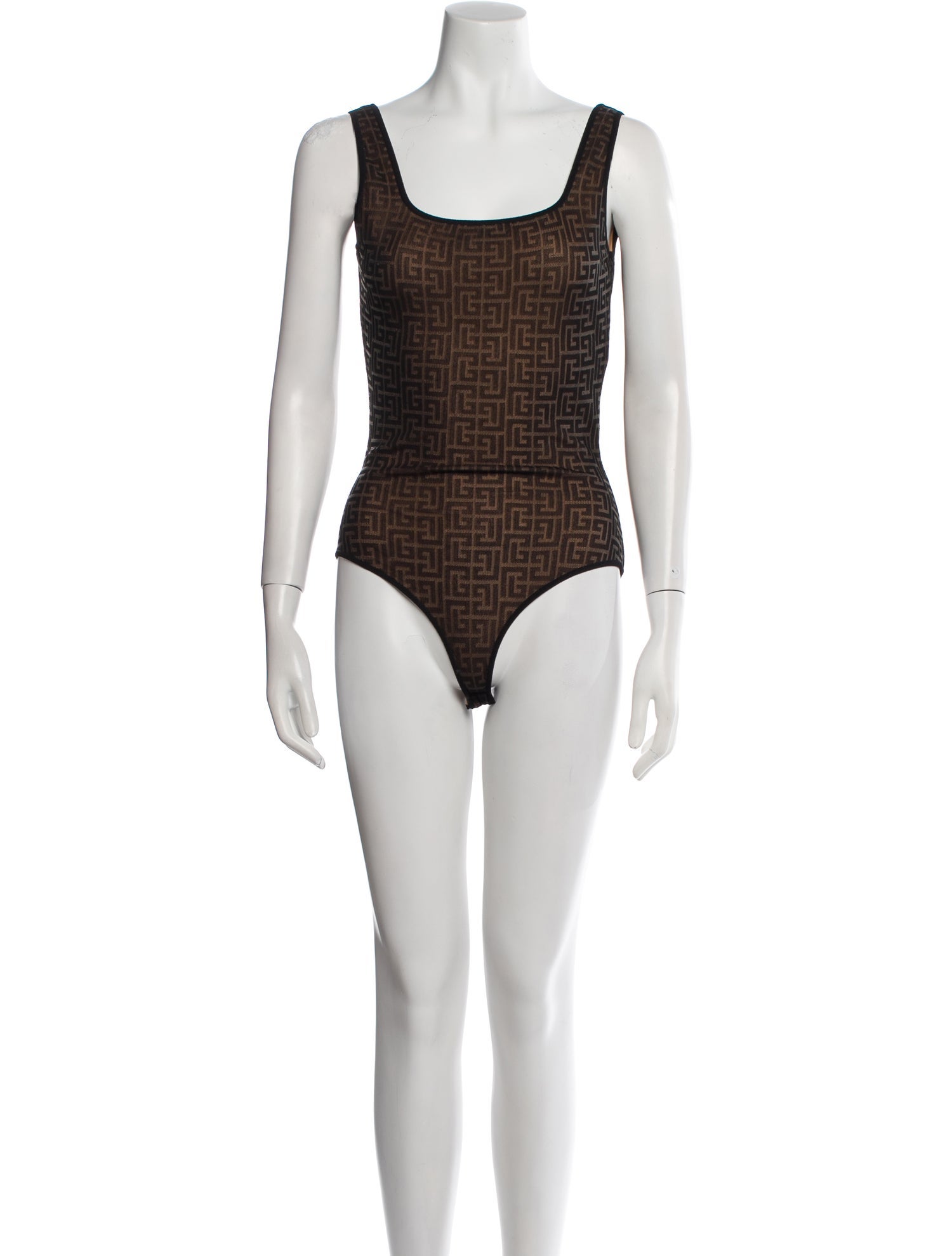 Balmain Square Neckline Sleeveless Bodysuit