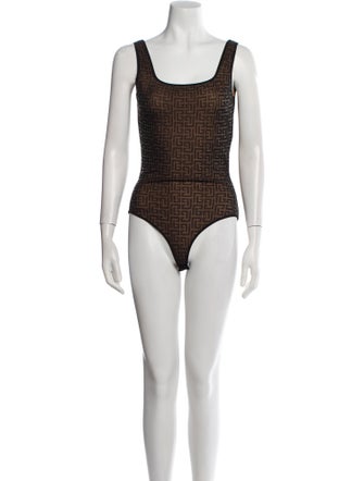 Balmain Square Neckline Sleeveless Bodysuit