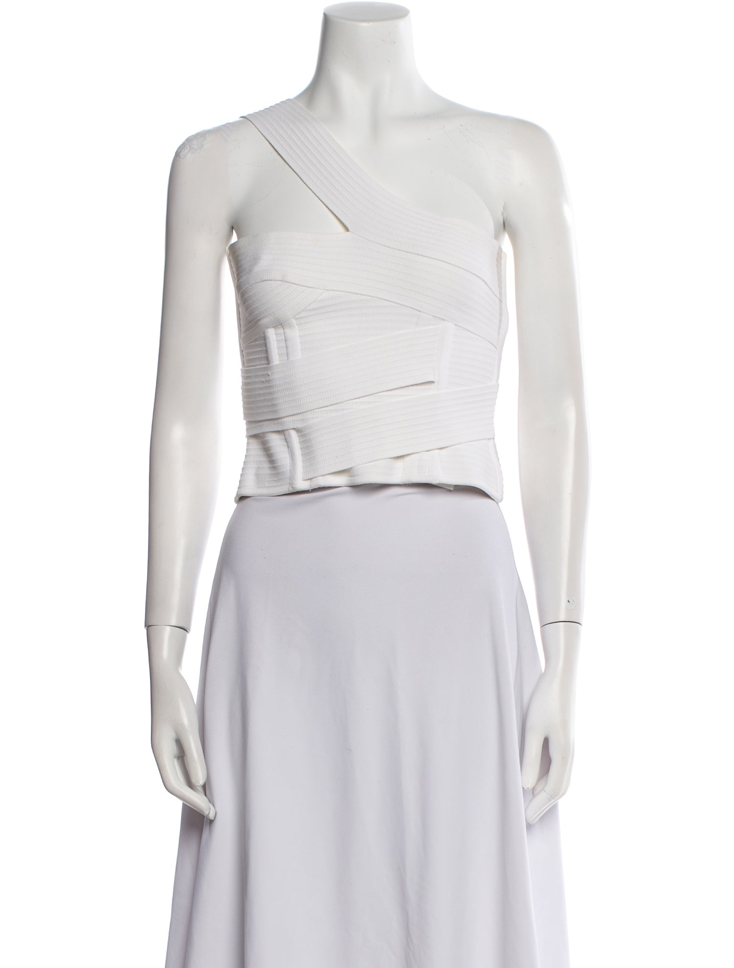 Balmain One-Shoulder Sleeveless Crop Top