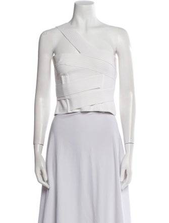 Balmain One-Shoulder Sleeveless Crop Top