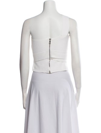 Balmain One-Shoulder Sleeveless Crop Top