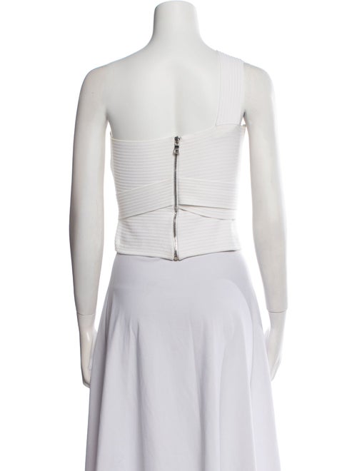 Balmain One-Shoulder Sleeveless Crop Top