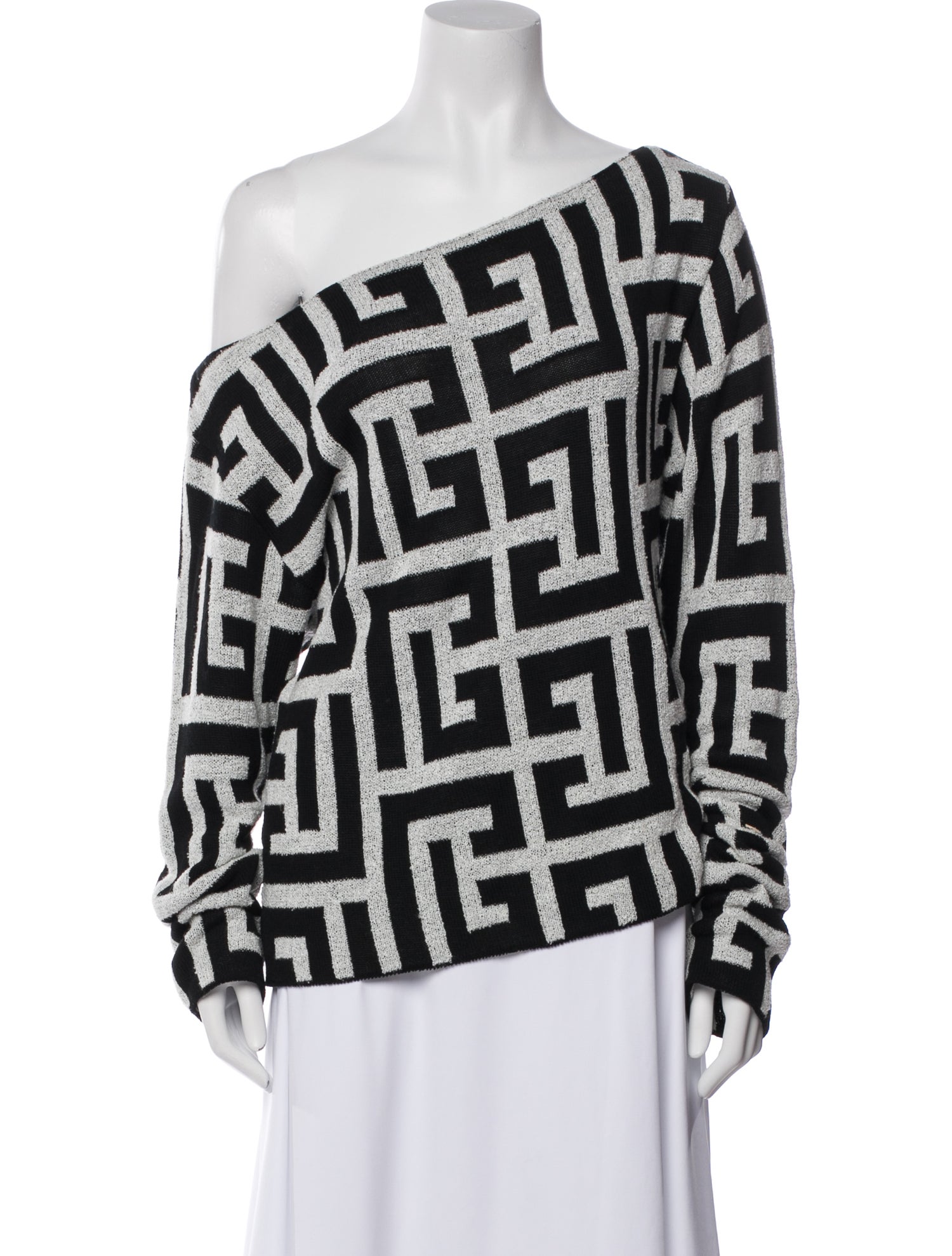 Balmain Printed Open Front Sweater