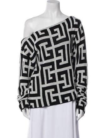 Balmain Printed Open Front Sweater
