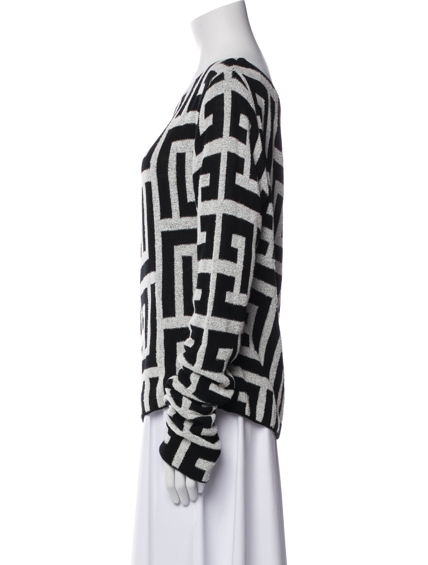 Balmain Printed Open Front Sweater