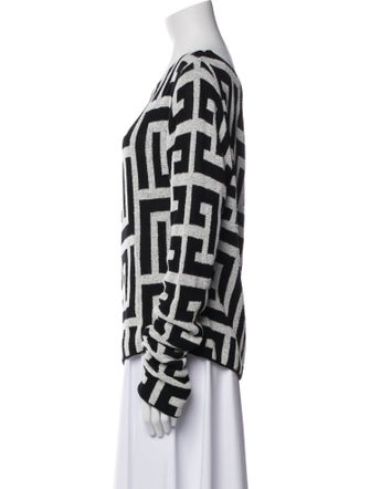Balmain Printed Open Front Sweater