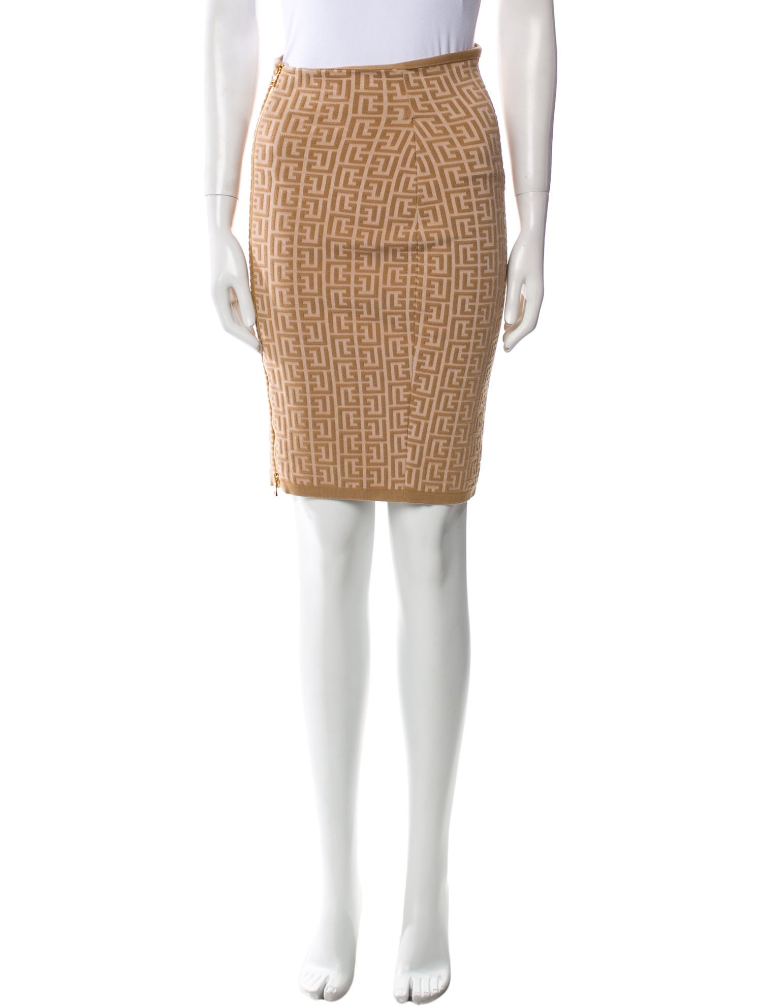 Balmain Wool Knee-Length Skirt