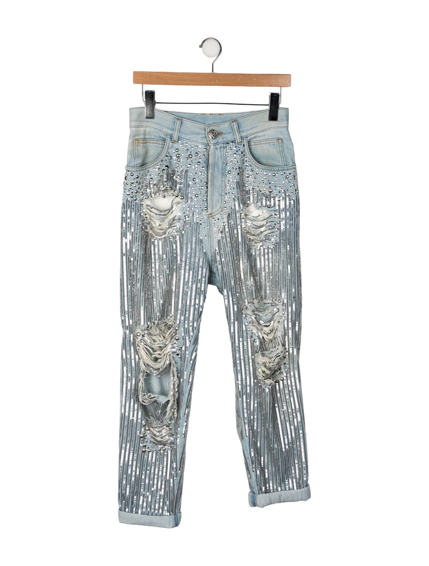 Balmain High-Rise Straight Leg Jeans