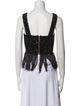 Balmain Square Neckline Sleeveless Crop Top