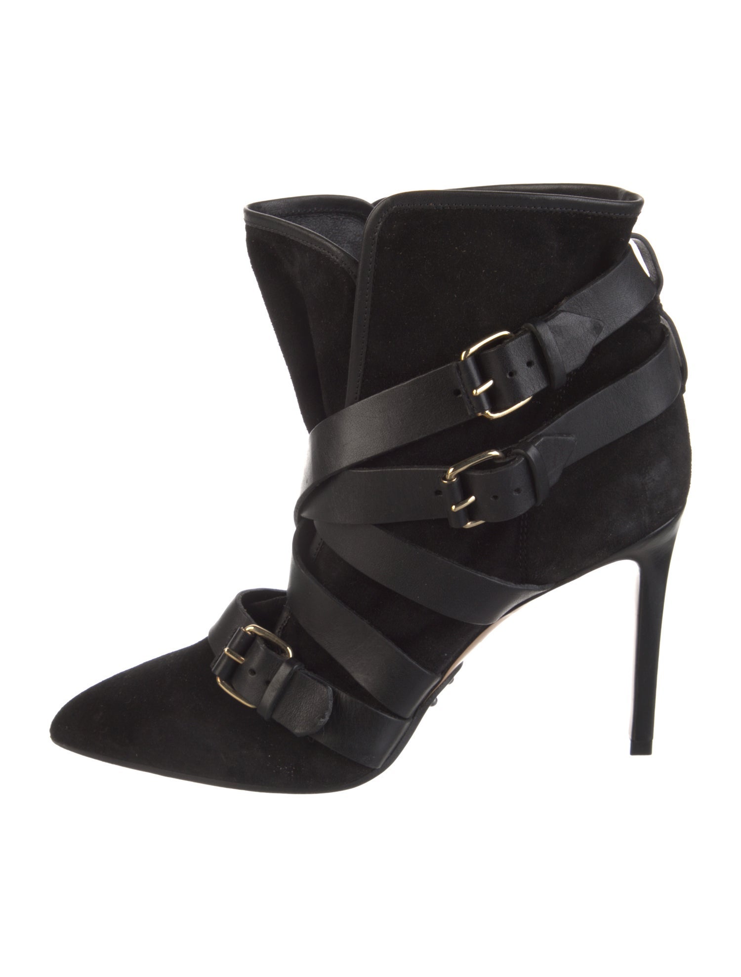 Balmain Suede Leather Trim Embellishment Boots