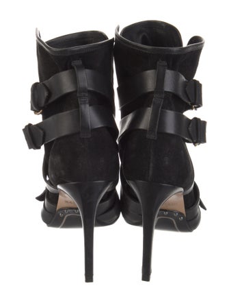 Balmain Suede Leather Trim Embellishment Boots