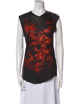 Balmain Printed Crew Neck Top