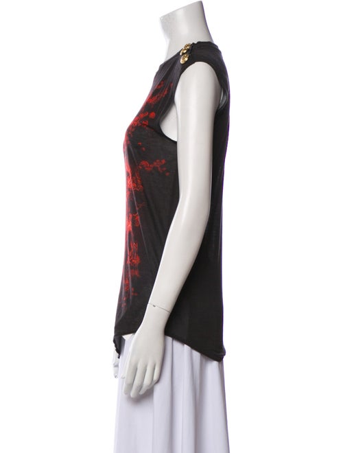 Balmain Printed Crew Neck Top