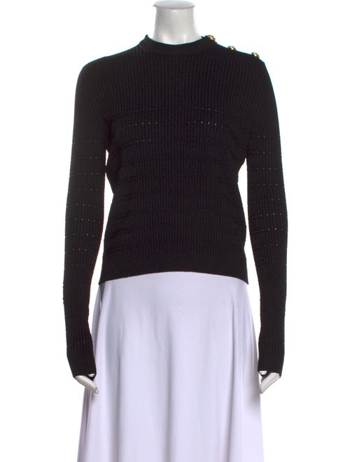 Balmain Mock Neck Long Sleeve Top