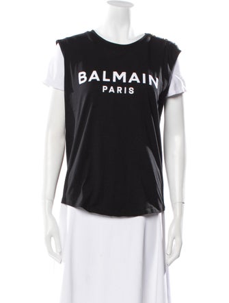 Balmain Graphic Print Crew Neck T-Shirt