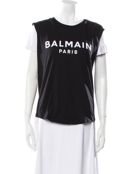 Balmain Graphic Print Crew Neck T-Shirt