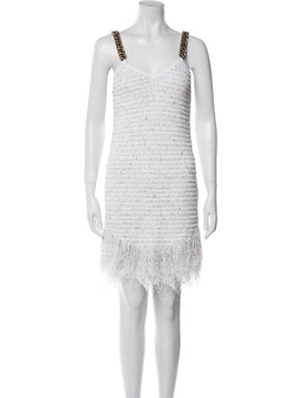 Balmain Scoop Neck Mini Dress