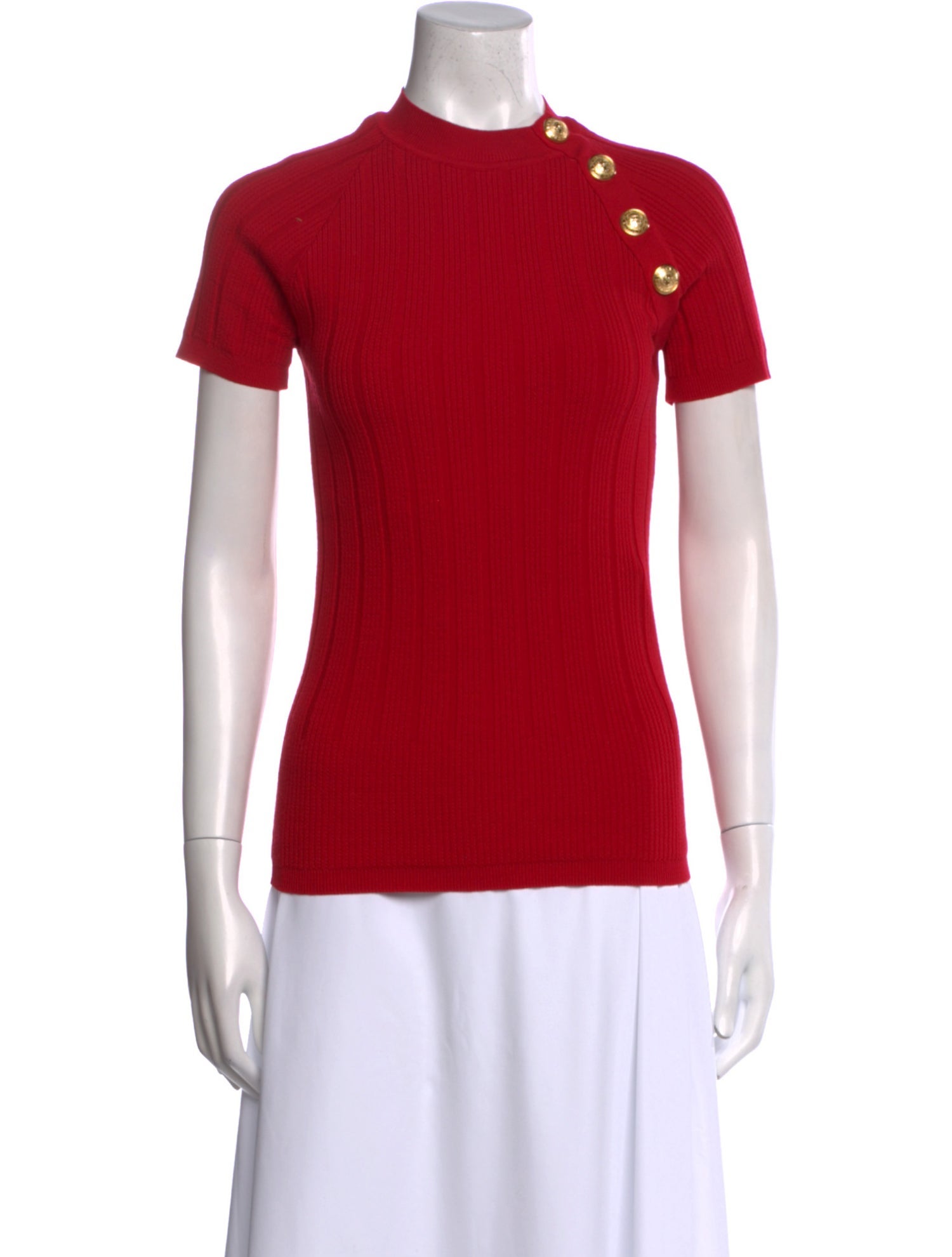 Balmain Wool Mock Neck Sweater