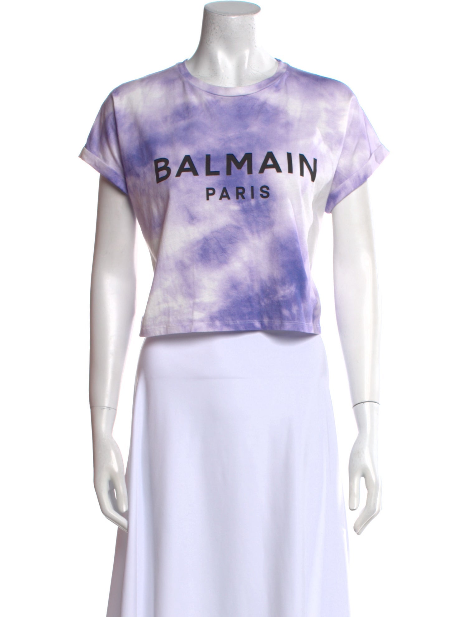 Balmain Tie-Dye Print Crew Neck T-Shirt