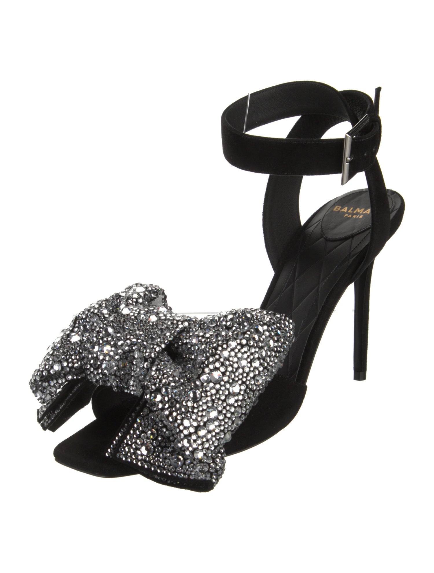 Balmain Suede Bow Accents Sandals