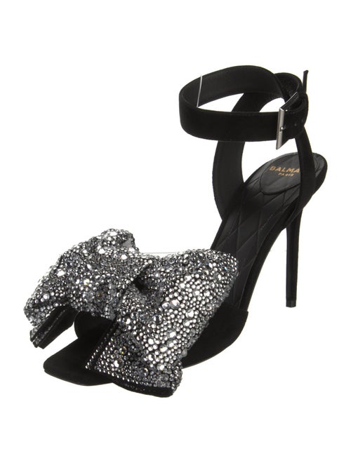Balmain Suede Bow Accents Sandals
