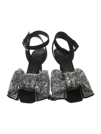 Balmain Suede Bow Accents Sandals