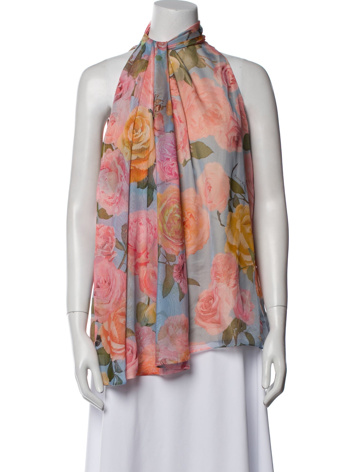 Balmain Floral Print Halterneck Blouse