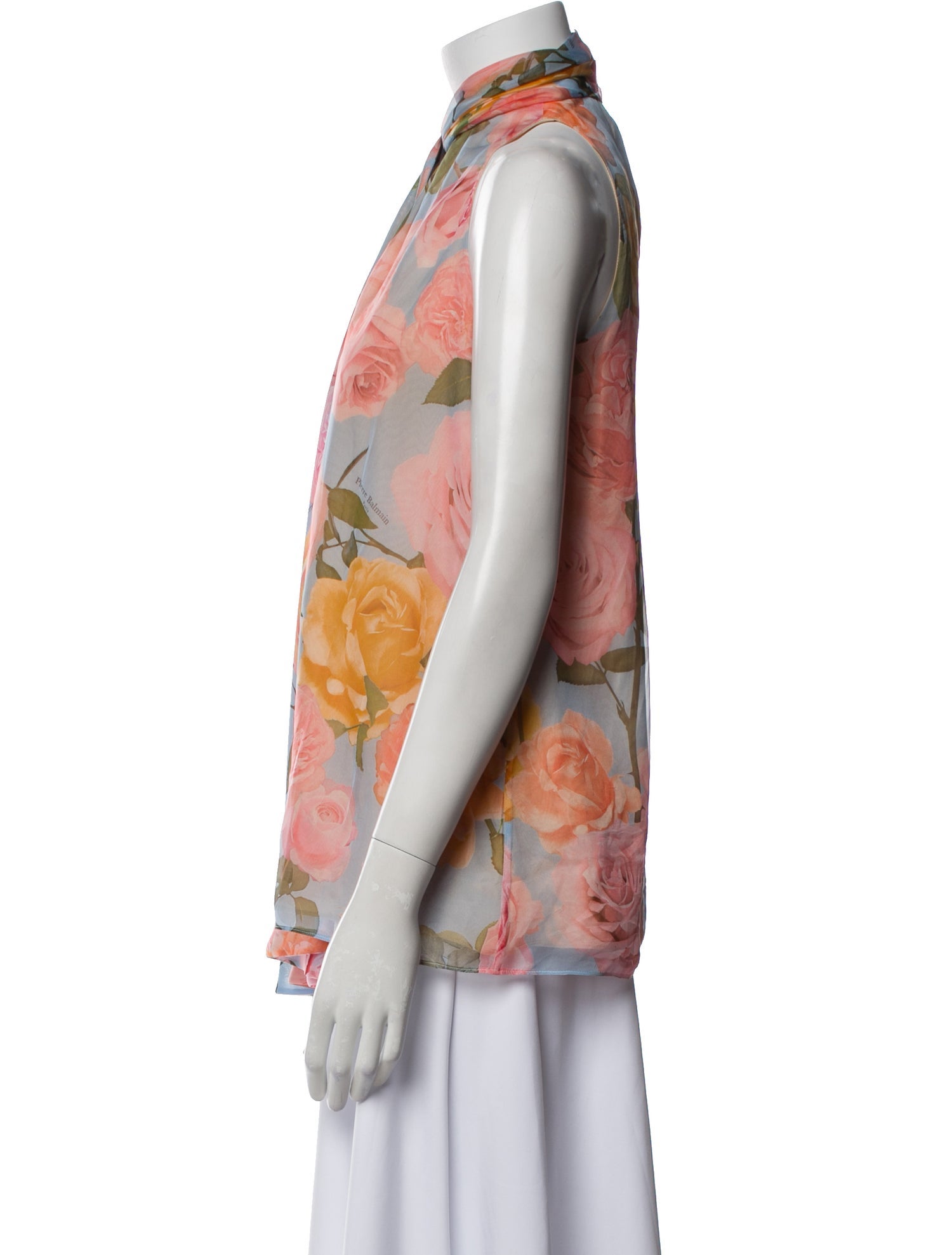 Balmain Floral Print Halterneck Blouse