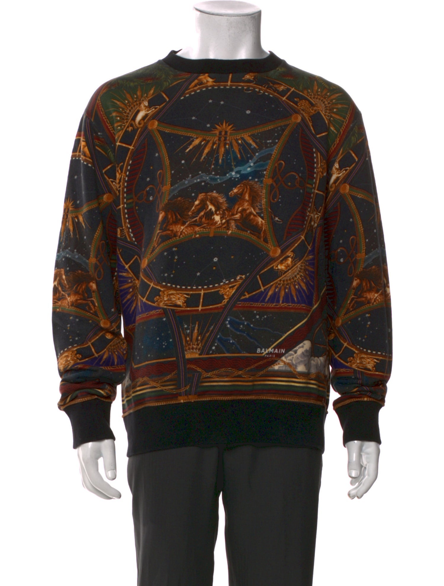 Balmain Printed Crew Neck Sweatshirt