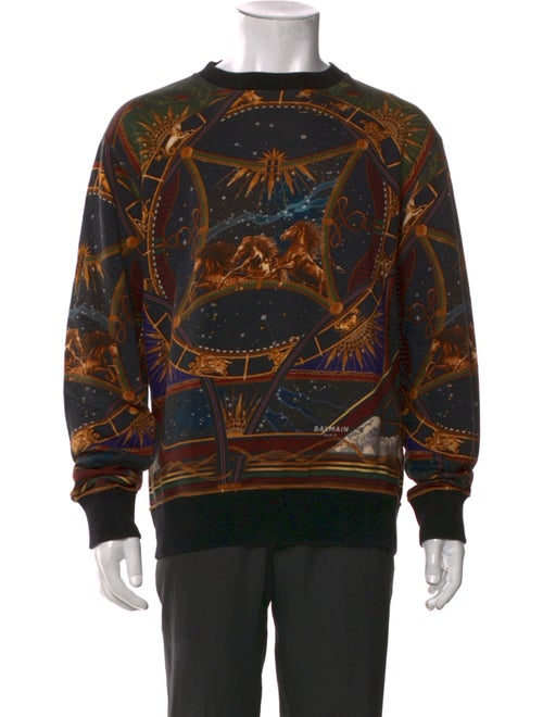 Balmain Printed Crew Neck Sweatshirt