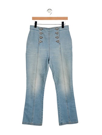 Balmain High-Rise Wide Leg Jeans