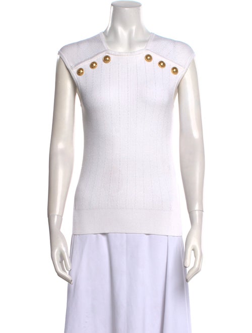 Balmain Mock Neck Sleeveless Top