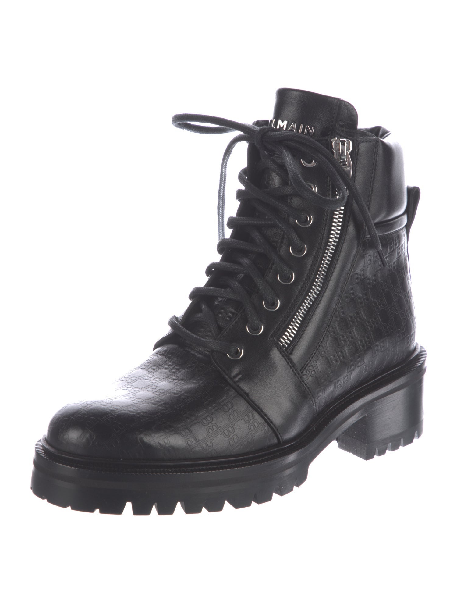 Balmain Leather Combat Boots