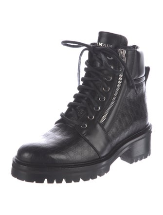 Balmain Leather Combat Boots