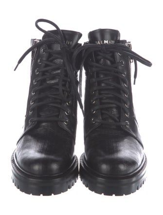 Balmain Leather Combat Boots