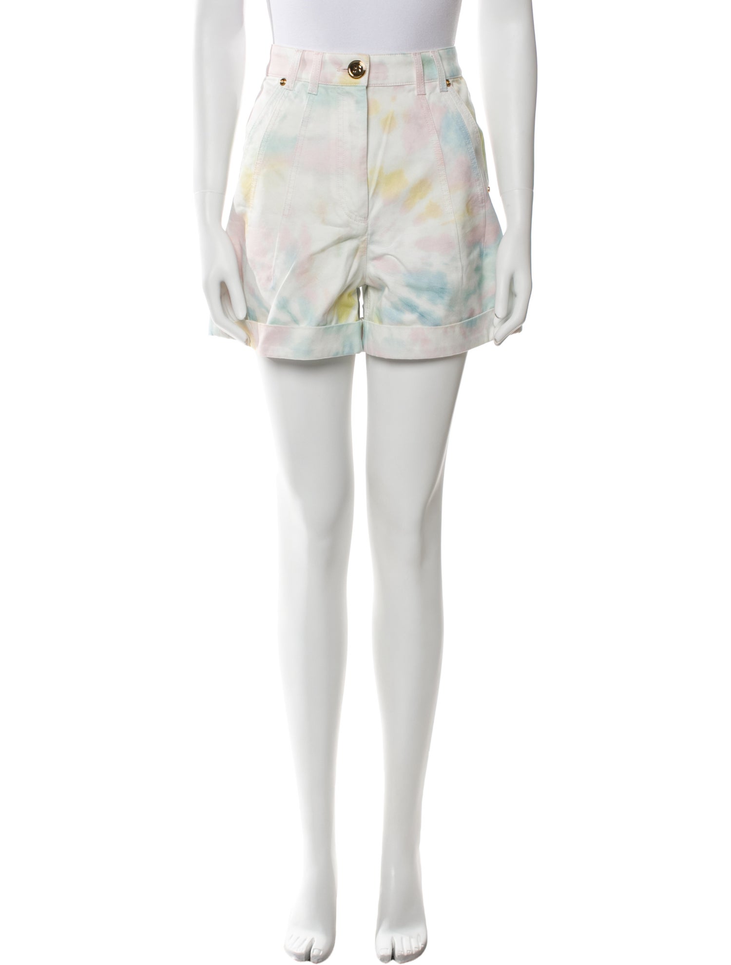 Balmain Tie-Dye Print Mini Shorts