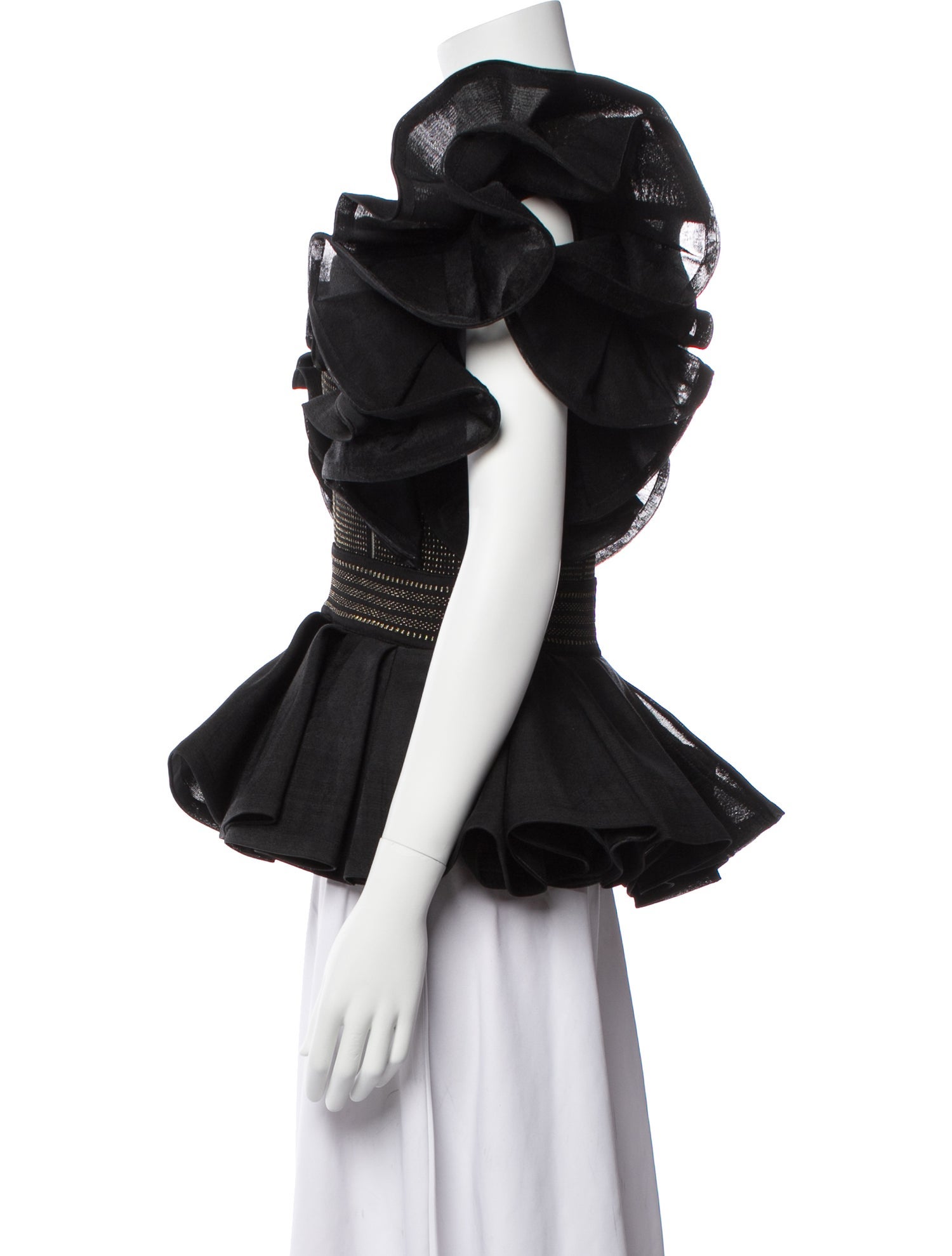 Balmain V-Neck Short Sleeve Blouse