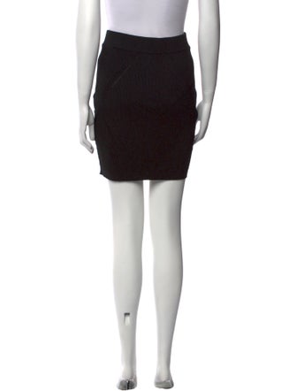 Balmain Leather Trim Embellishment Mini Skirt