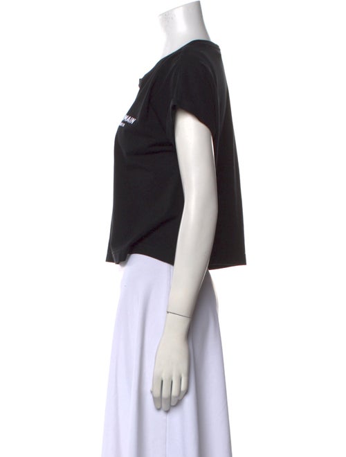 Balmain Graphic Print Crew Neck Crop Top